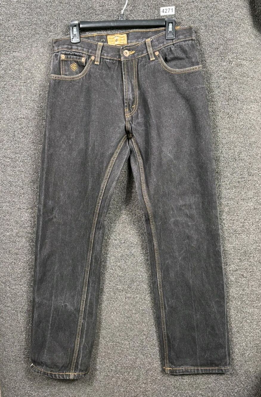 VTG RocaWear Authentic Denim Jeans Mens Size W34xL34 Dark Wash Blue Baggy J-9914